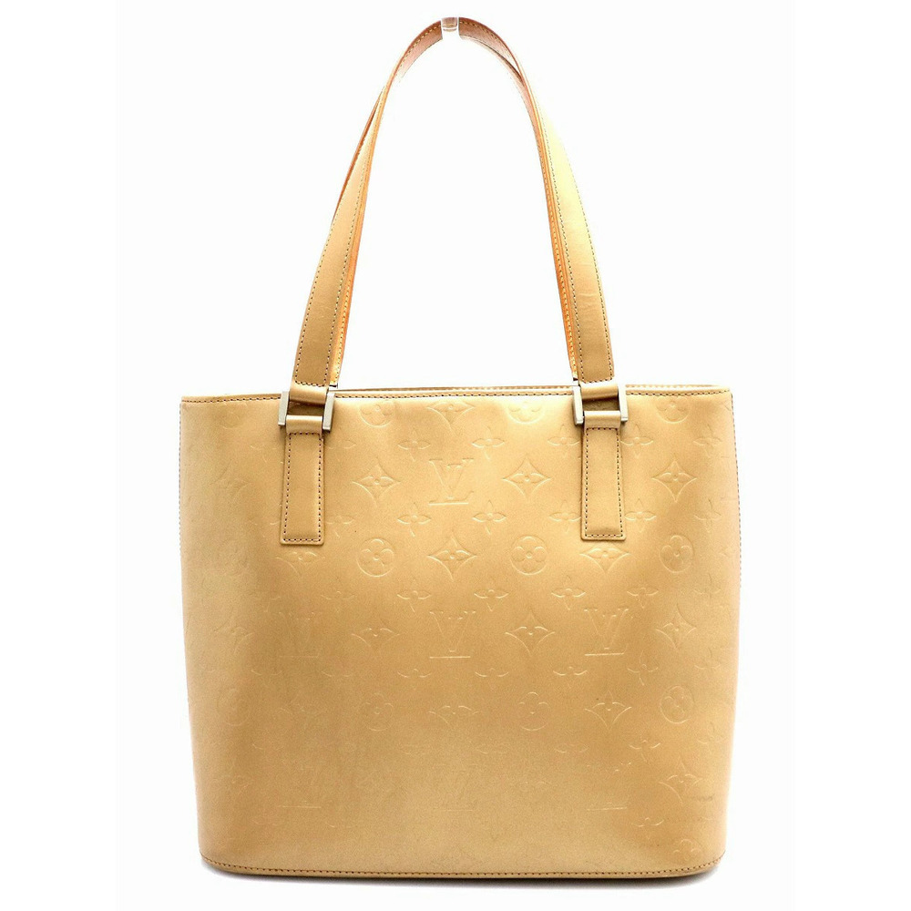 Louis Vuitton Monogram Matte Stockton Tote Bag Shoulder Ambre Gold